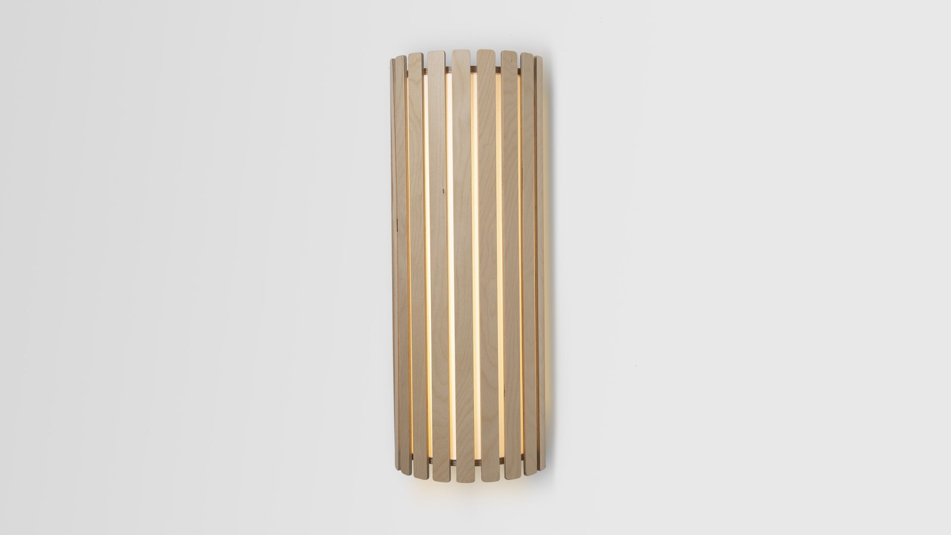 Front view of the Brixham Large Wooden Wall Light by Liqui Contracts